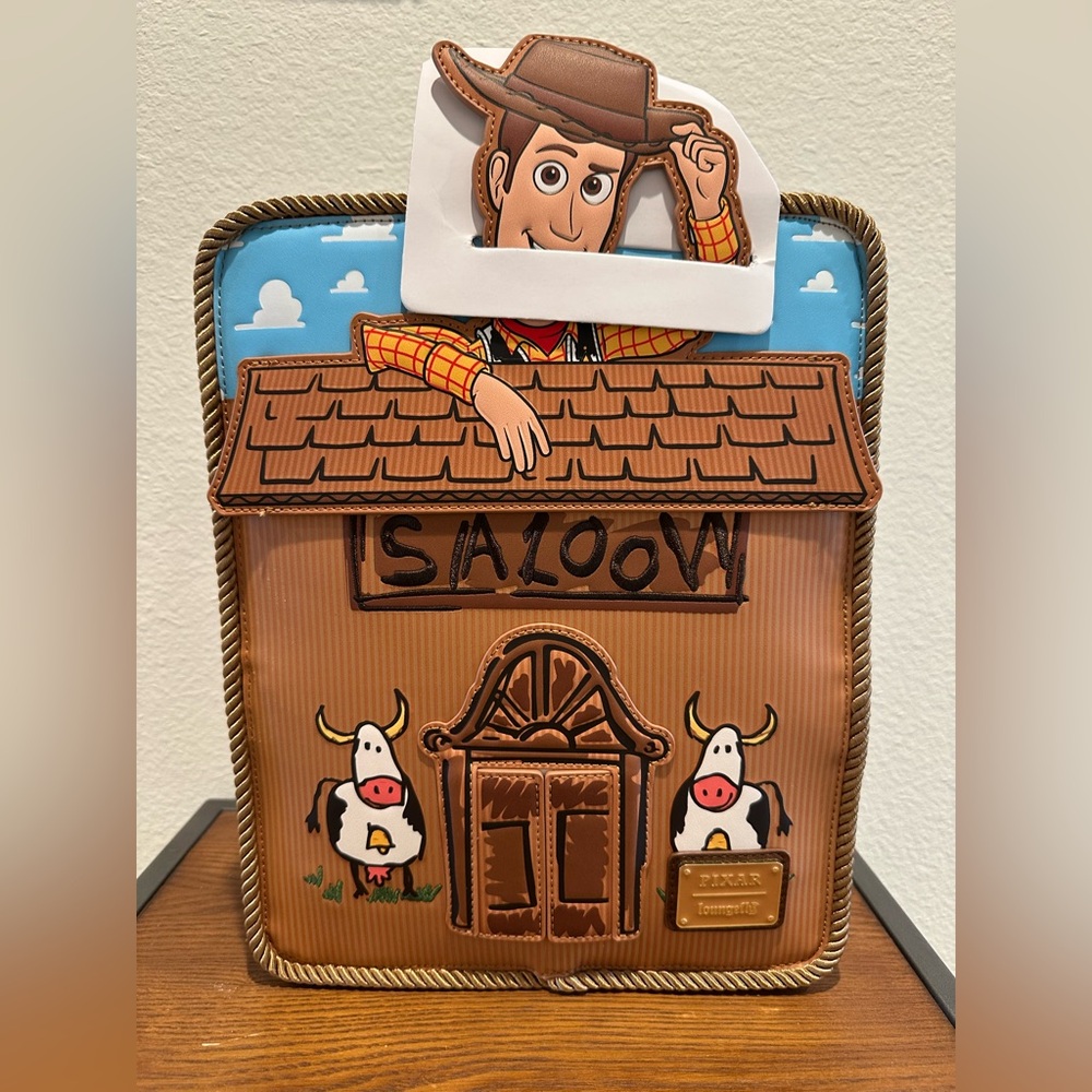 NWT Disney Pixar Toy Story Woody Saloon 30th Anniversary Loungefly Mini Backpack